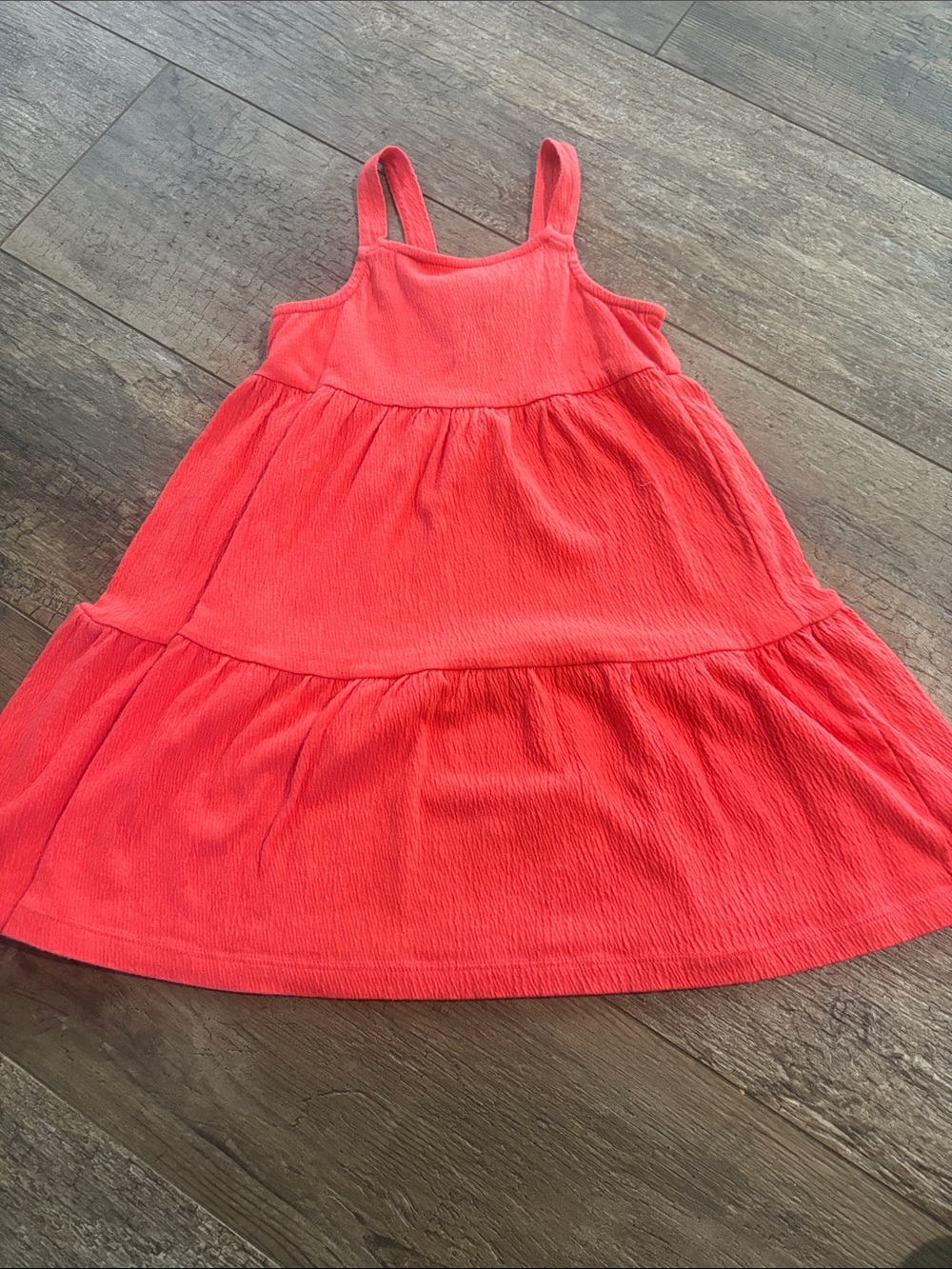 Carter's Coral-Red Tiered Sundress with Spaghetti Straps